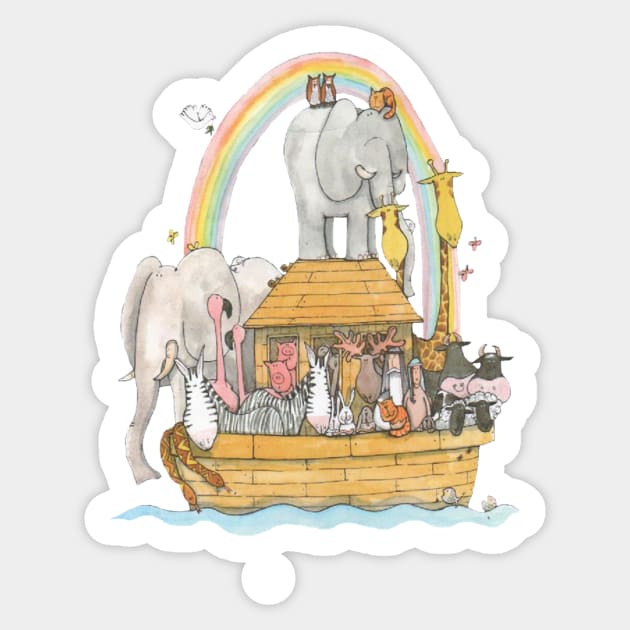 Noah's Ark Sticker by krisevansart